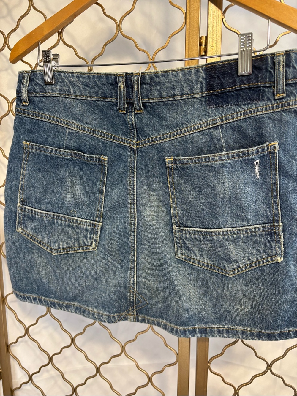We The Free by Free People Anthropologie Denim Mini Skirt in Faded Blue size 32 - Picture 7 of 12